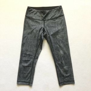 Lululemon Wunder Under Crop Full-On Luxtreme Burlap Texture Black Dune Black 6